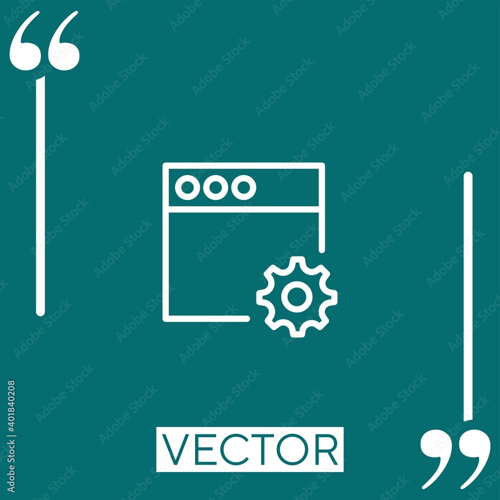 Poster browser vector icon linear icon. editable stroked line