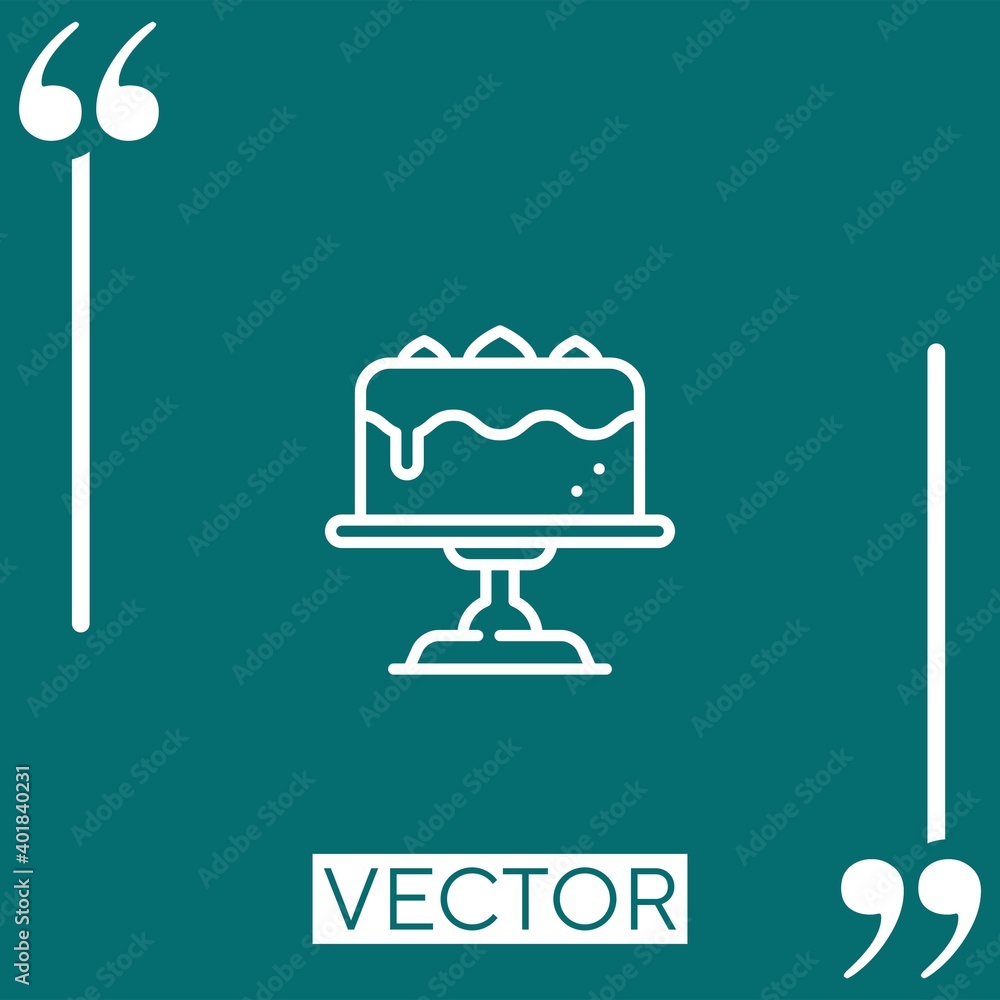Poster cake vector icon linear icon. editable stroked line