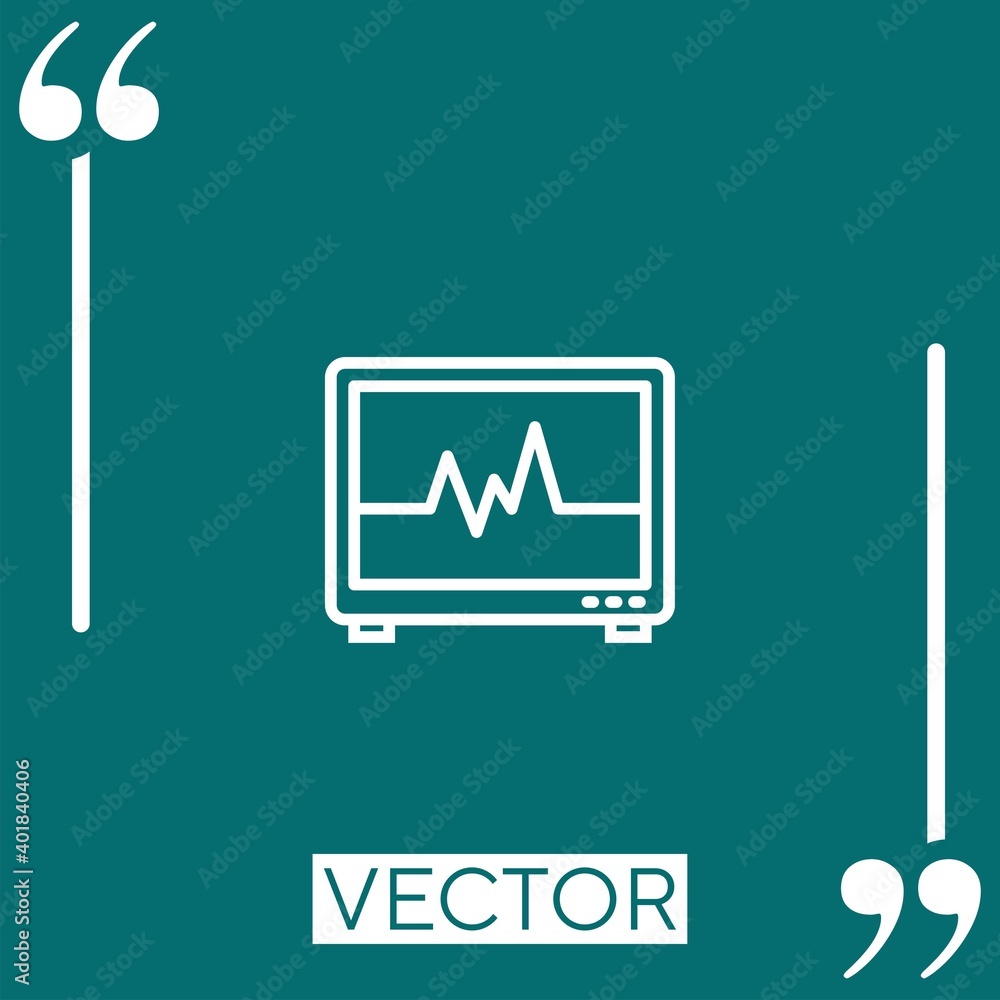 Poster cardiogram vector icon linear icon. editable stroked line