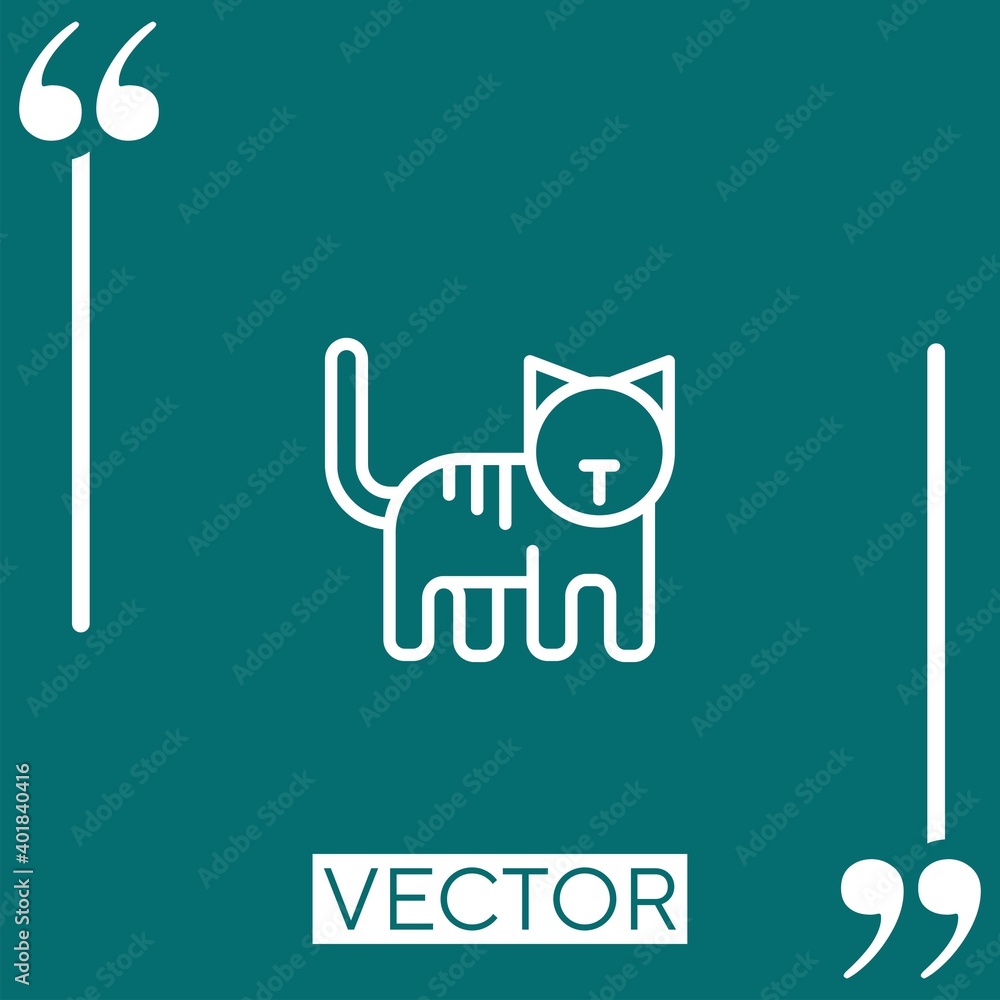 Poster cat vector icon linear icon. editable stroked line