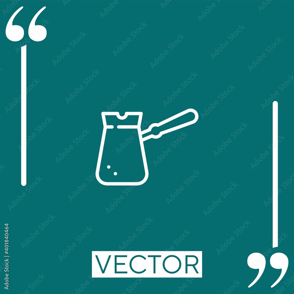 Poster cezve vector icon linear icon. editable stroked line