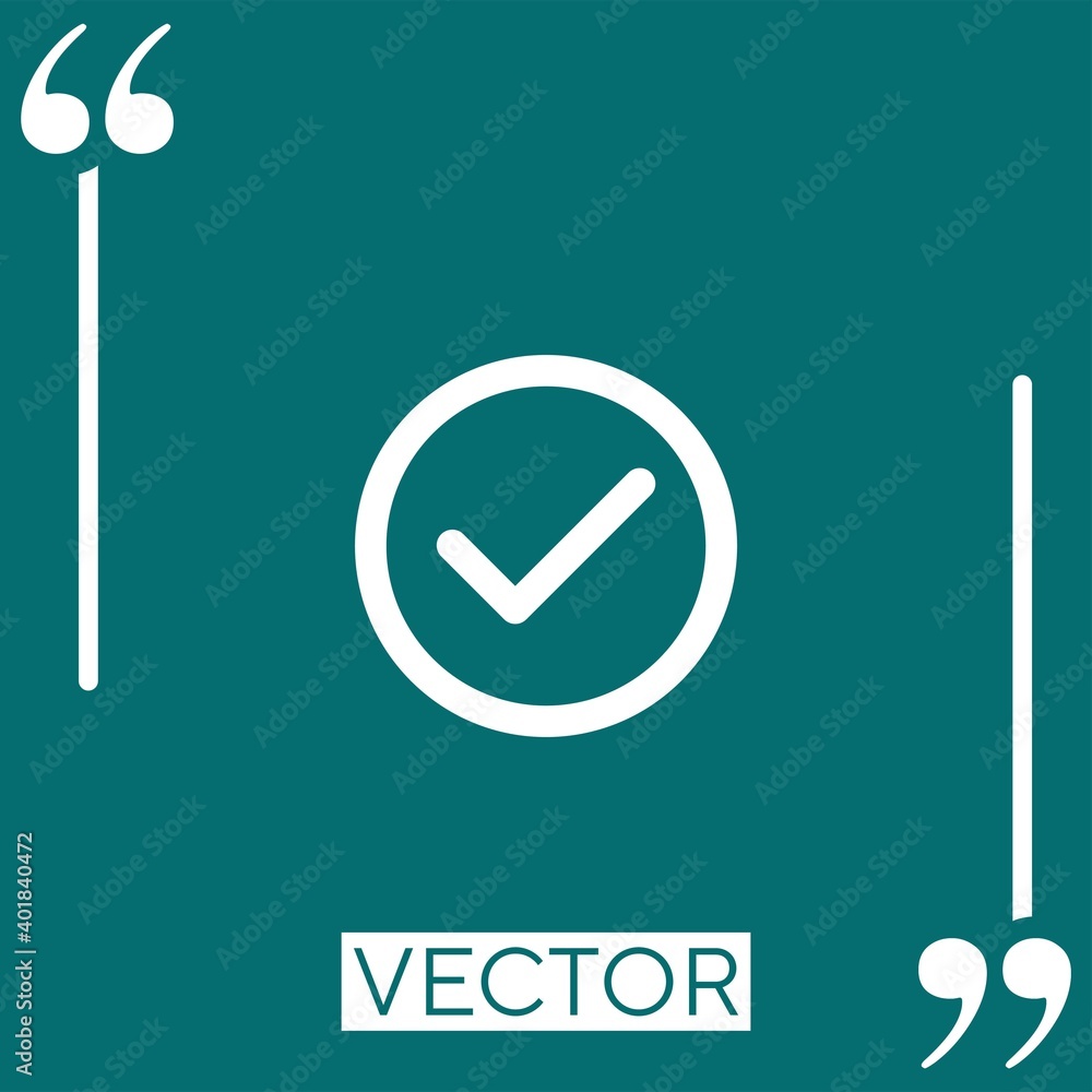 Poster check mark vector icon linear icon. editable stroked line