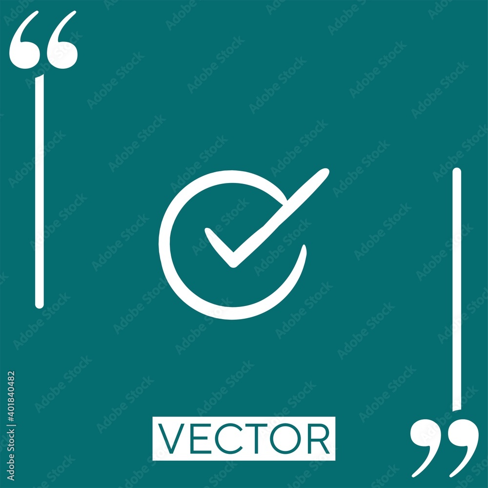 Poster checked vector icon linear icon. editable stroked line