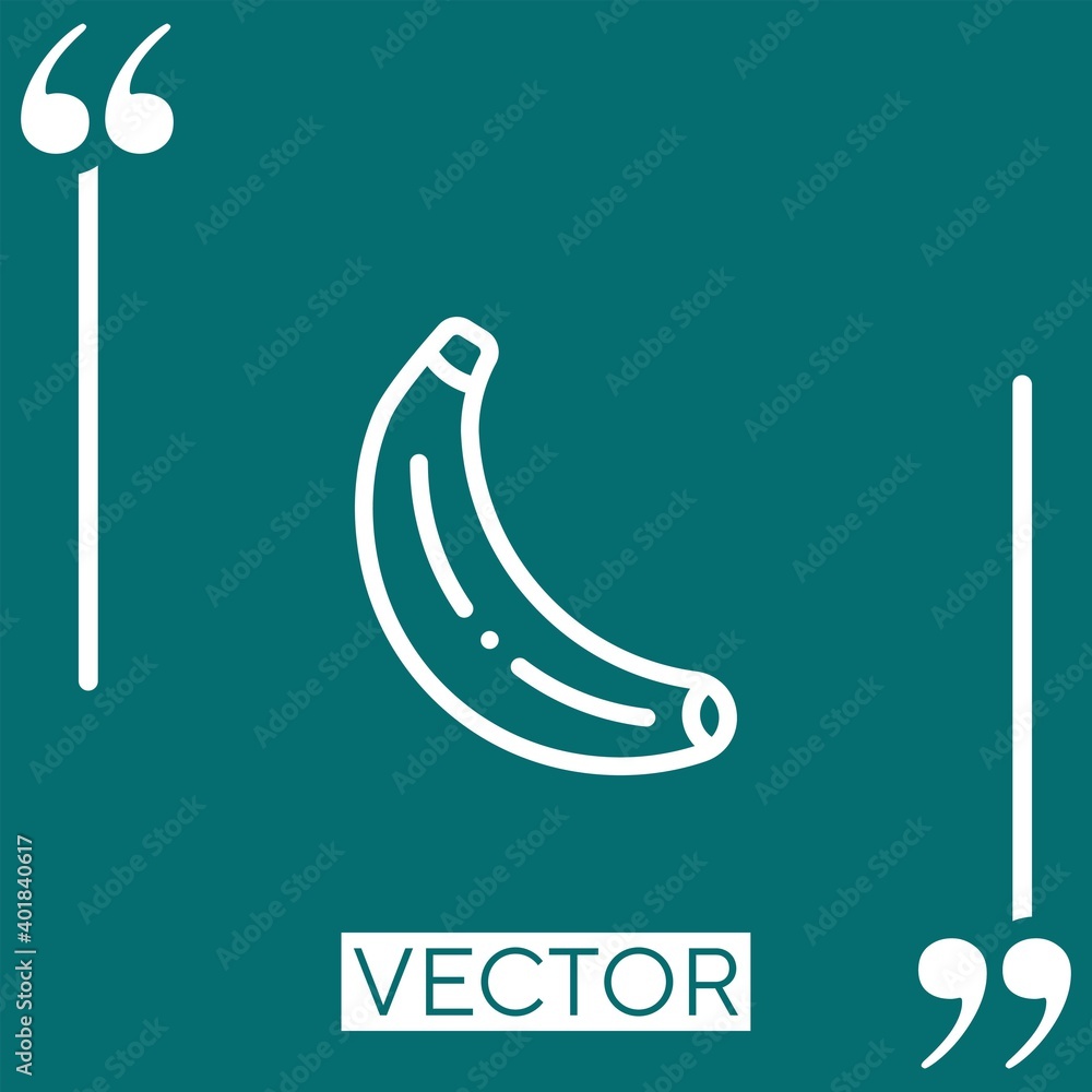 Poster banana vector icon linear icon. editable stroked line