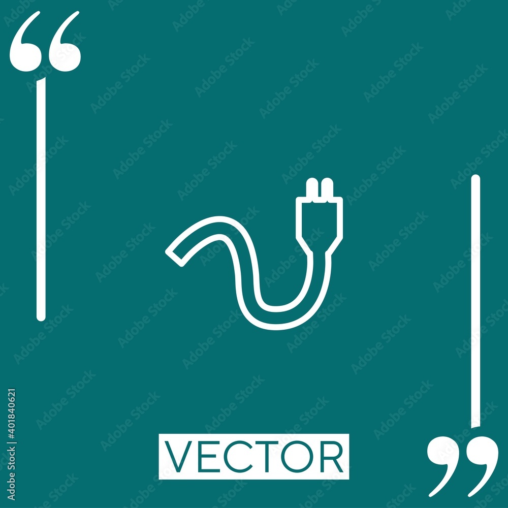 Poster electrical cord plug vector icon linear icon. editable stroke line