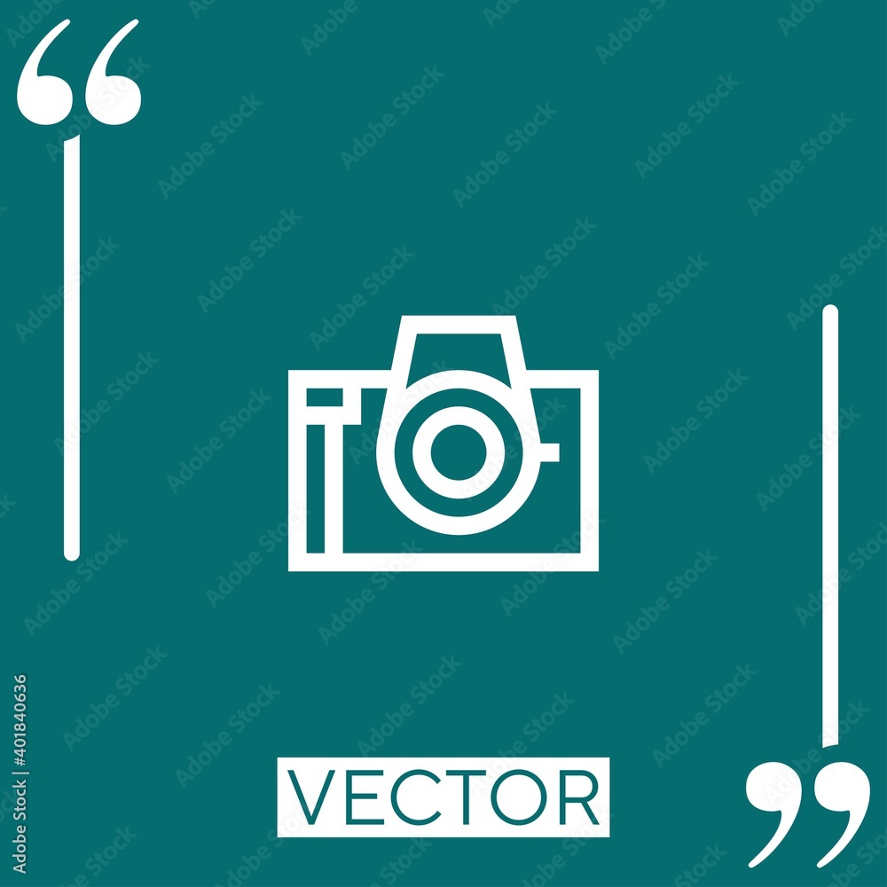 Poster camera vector icon linear icon. editable stroked line
