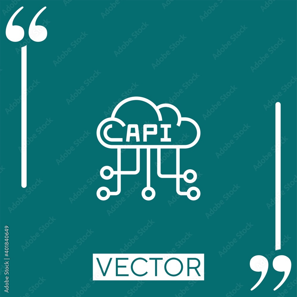 Poster api vector icon linear icon. editable stroked line