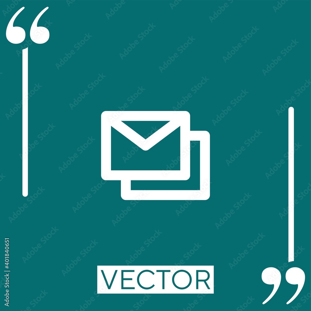 Poster email vector icon linear icon. editable stroke line