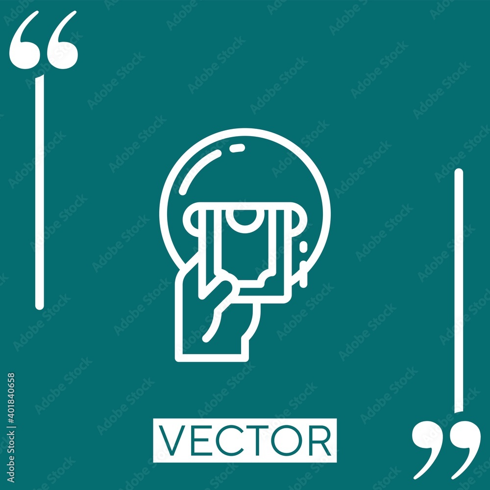 Poster atm vector icon linear icon. editable stroked line