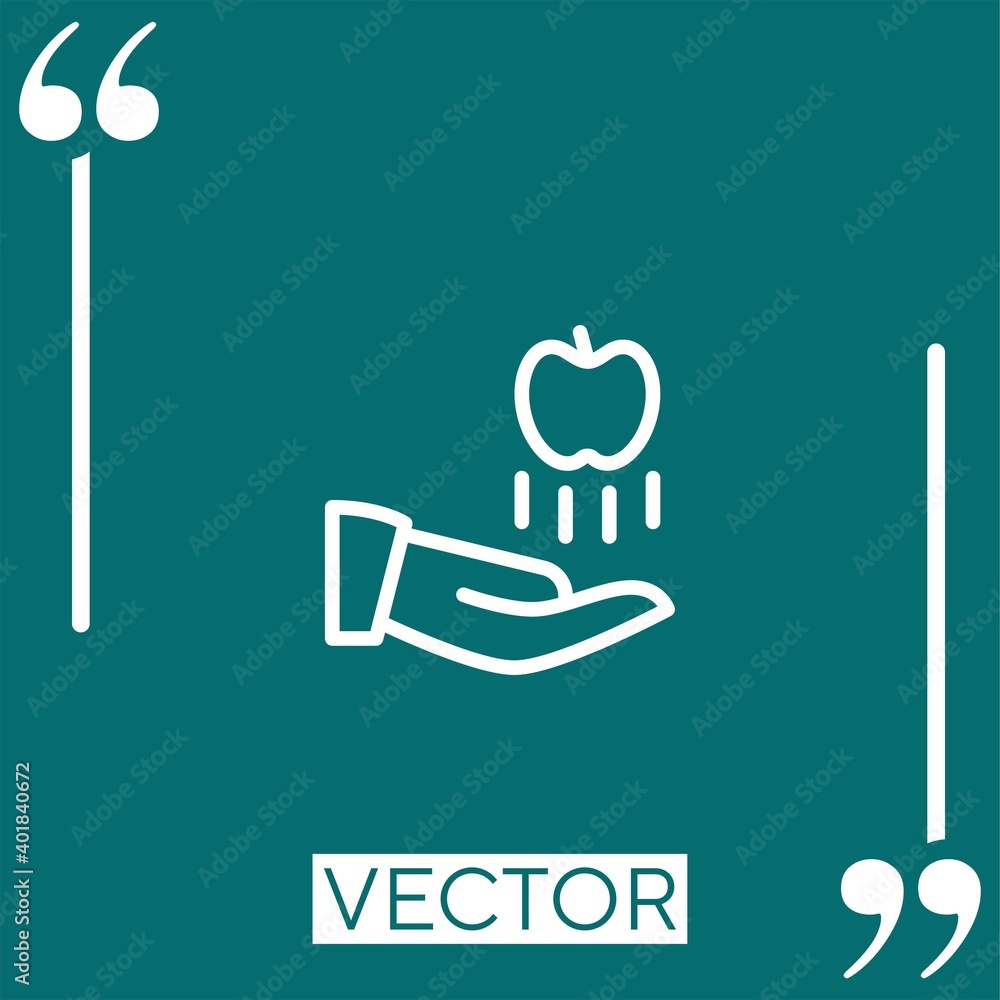 Poster hand vector icon linear icon. editable stroked line