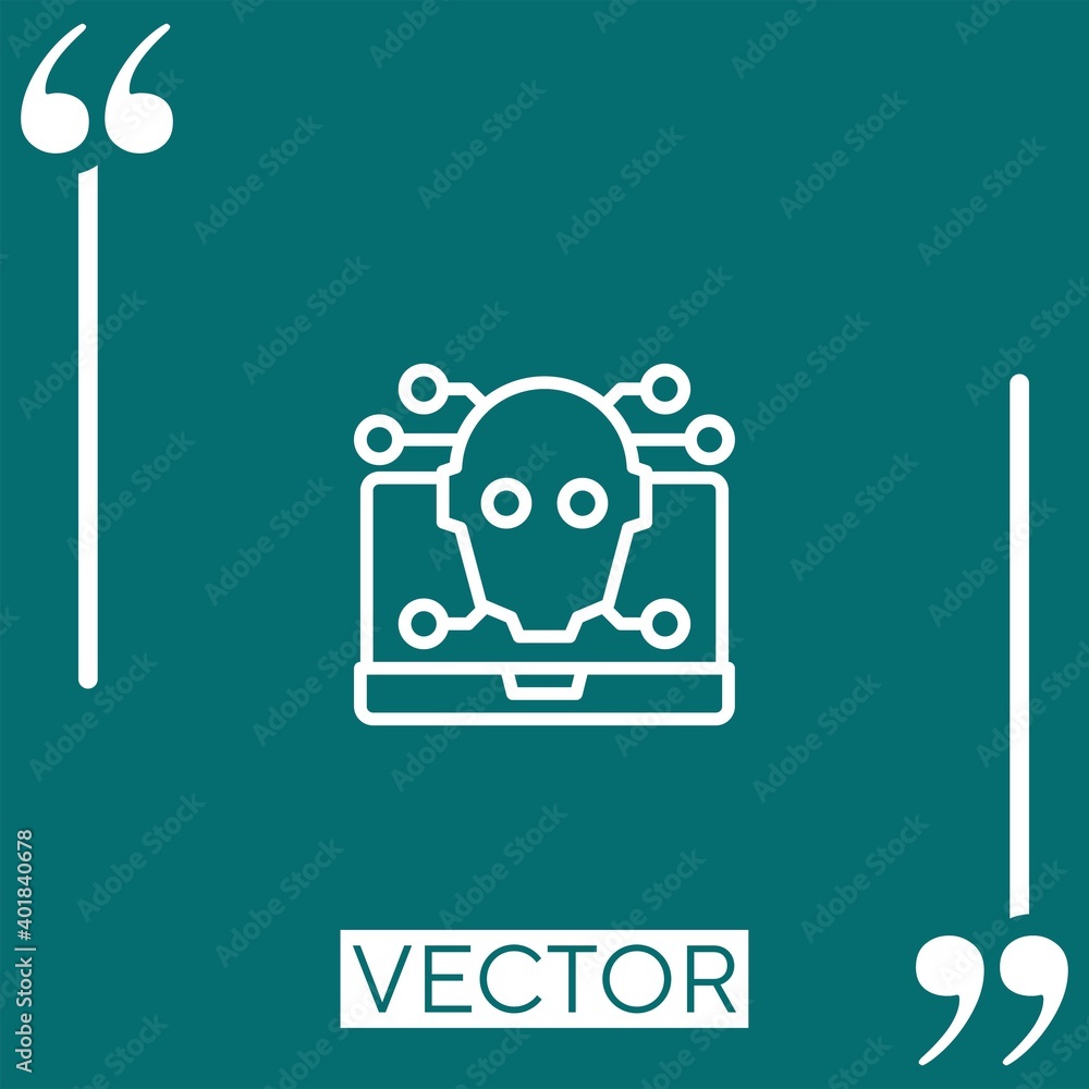 Poster laptop vector icon linear icon. editable stroked line