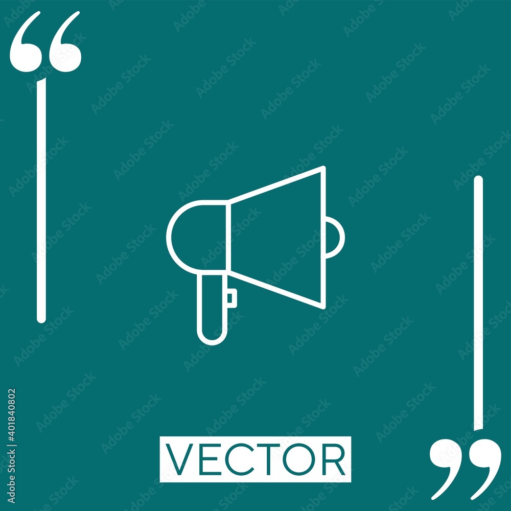 Poster megaphone vector icon linear icon. editable stroked line