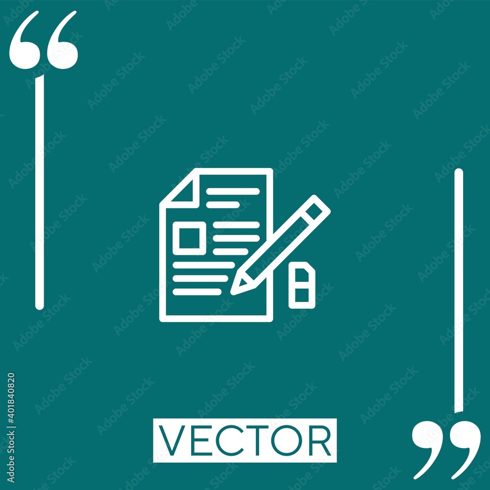Poster notes vector icon linear icon. editable stroked line