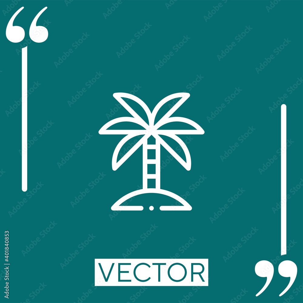 Poster palm tree vector icon Linear icon. Editable stroked line