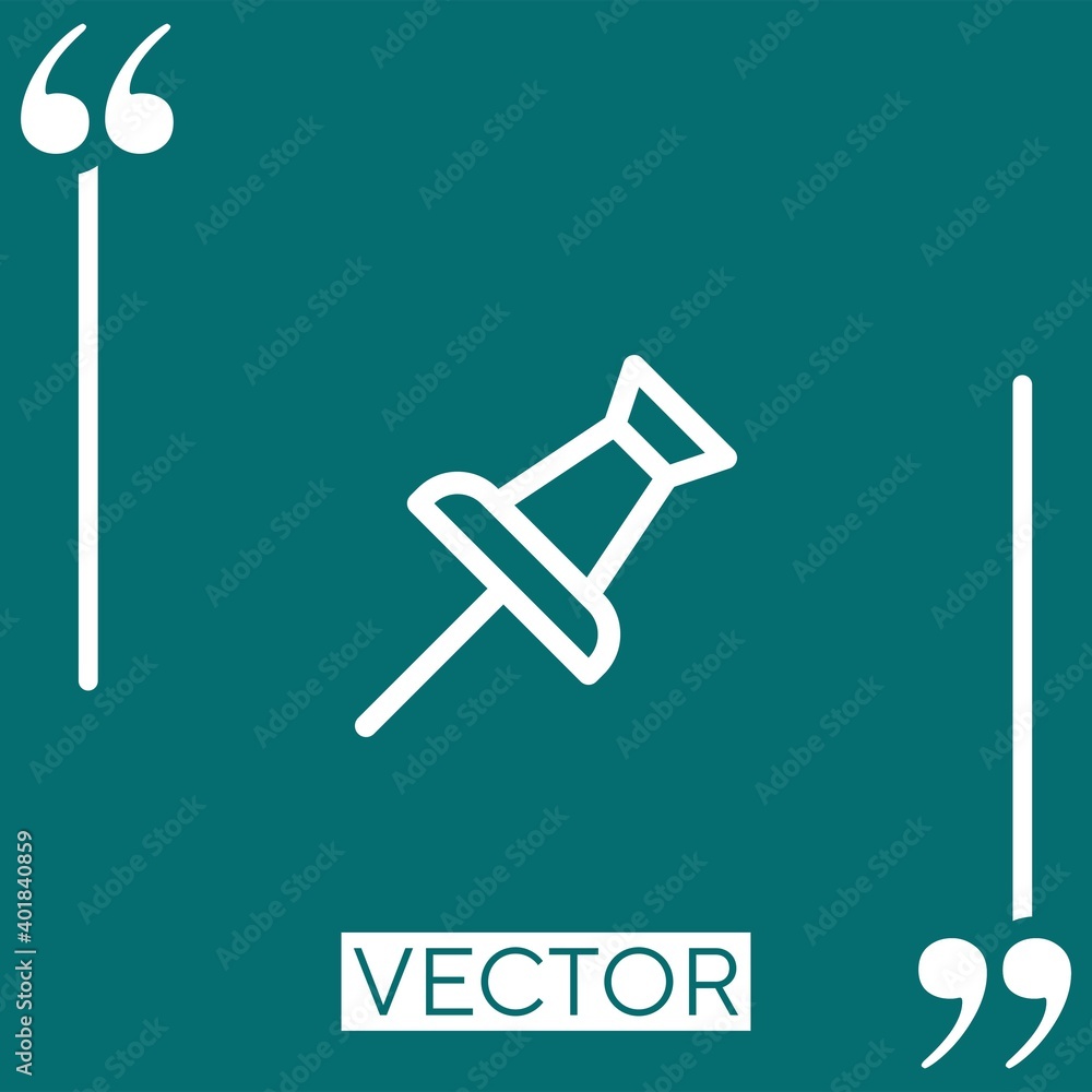 Poster paper pin vector icon linear icon. editable stroked line