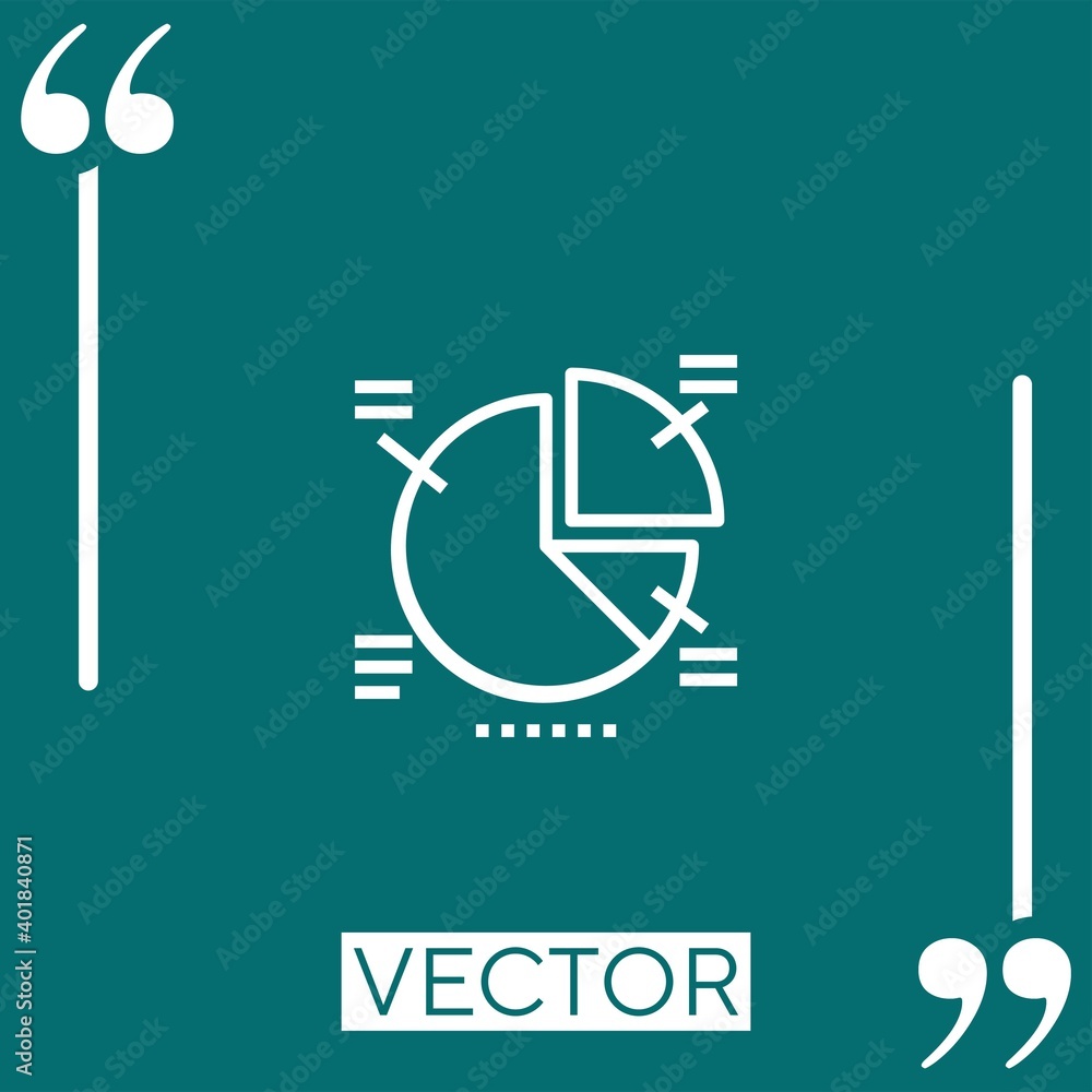 Poster pie chart vector icon linear icon. editable stroked line