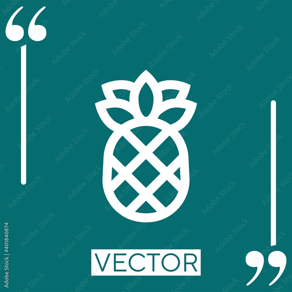 Poster pineapple vector icon linear icon. editable stroked line