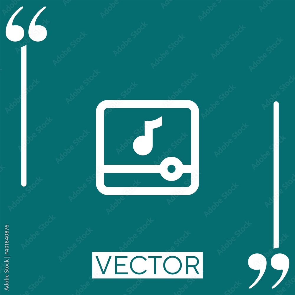 Poster player vector icon linear icon. editable stroked line
