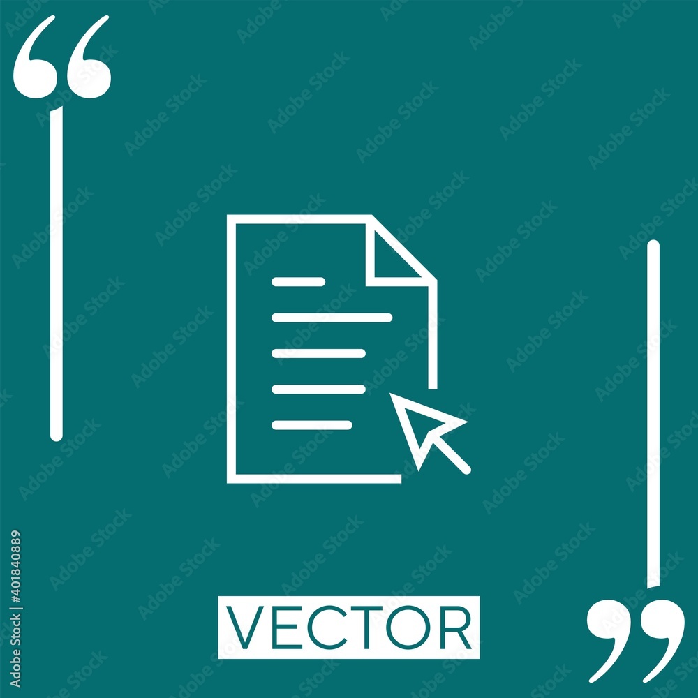 Poster file vector icon linear icon. editable stroke line