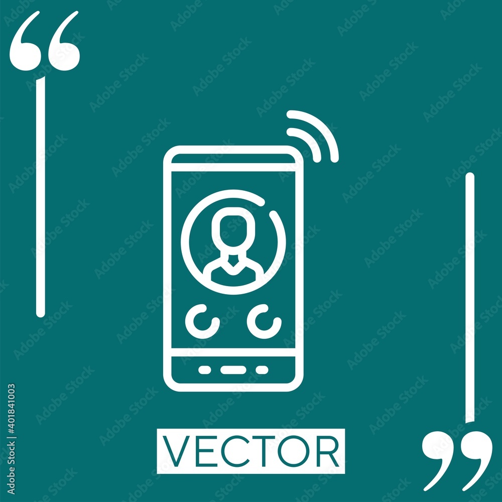Poster smartphone vector icon linear icon. editable stroked line