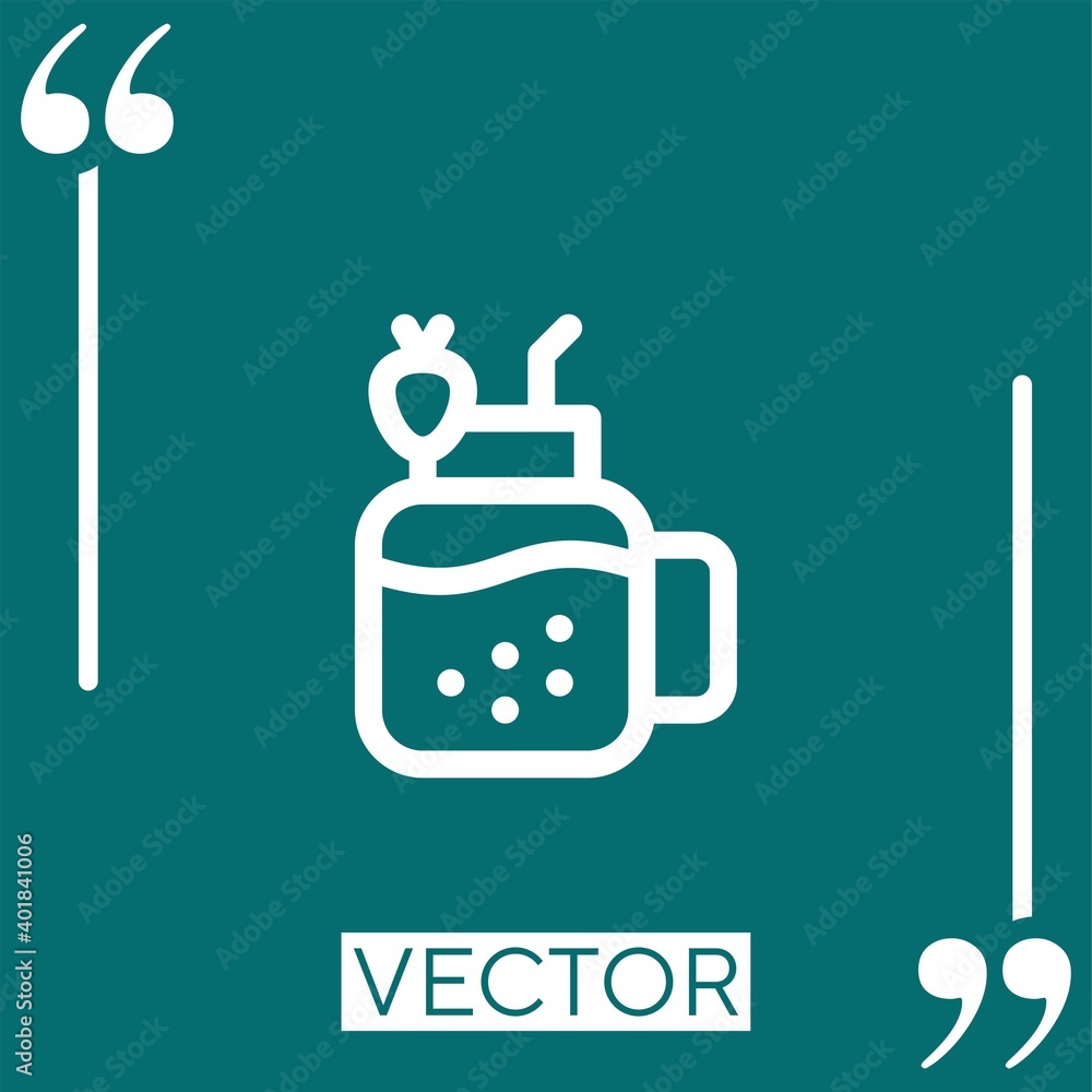 Poster smoothie vector icon linear icon. editable stroked line