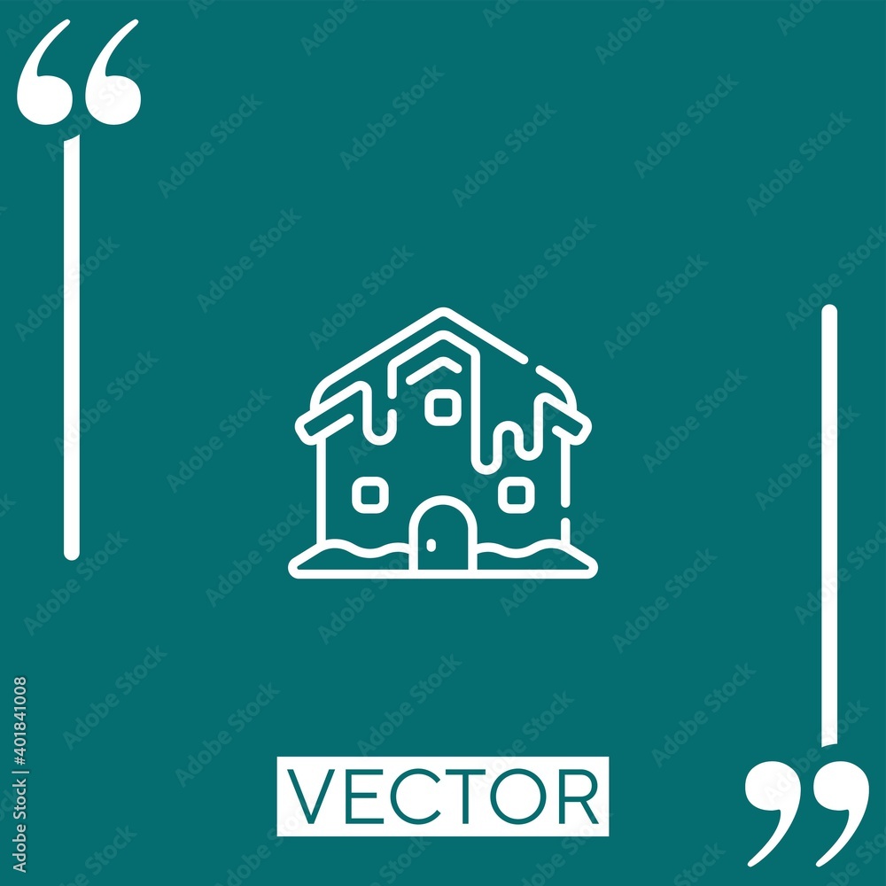 Poster snow vector icon linear icon. editable stroked line