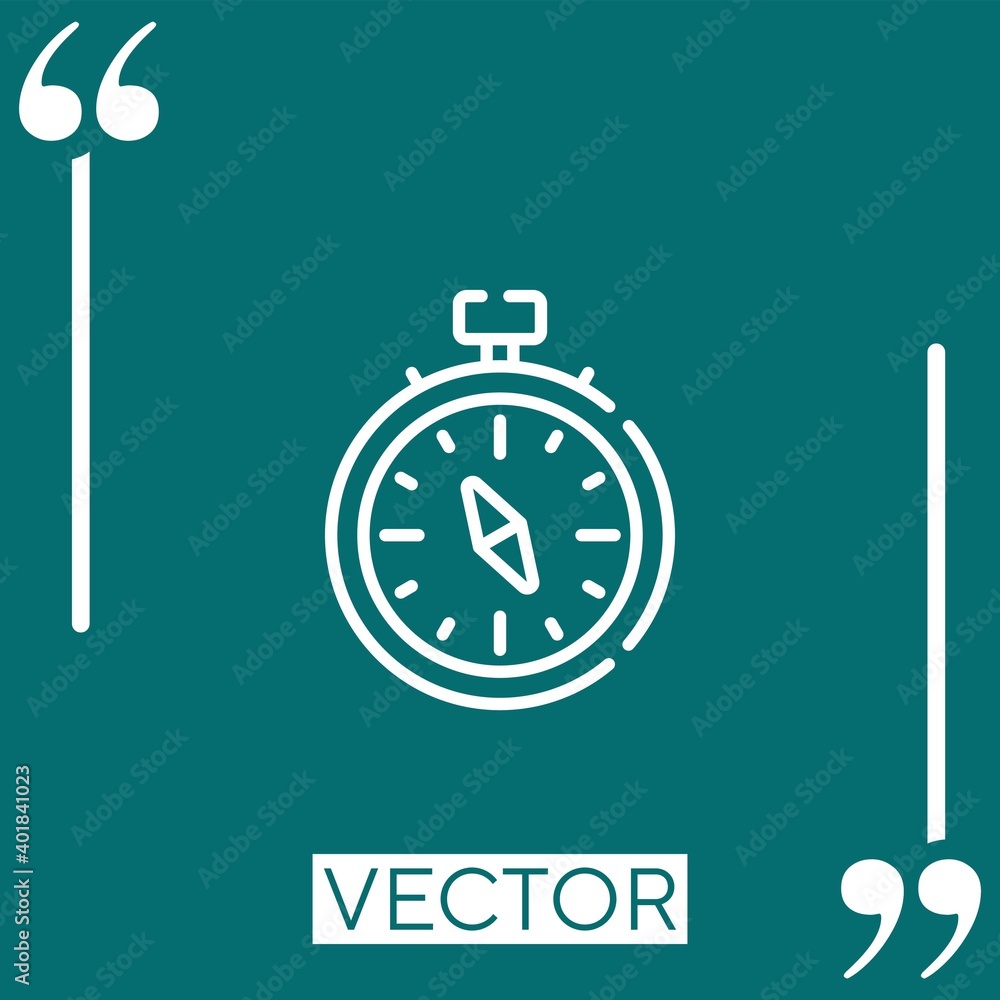 Poster stopwatch vector icon linear icon. editable stroked line