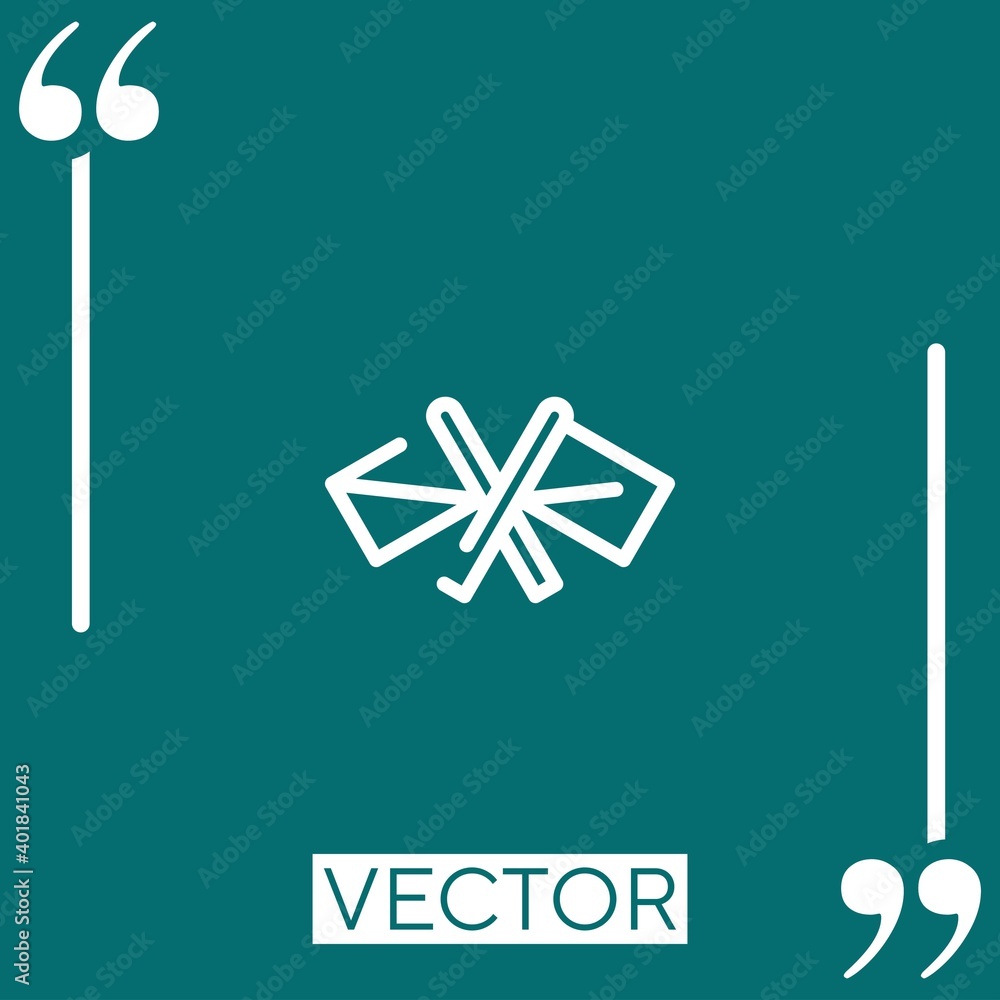 Poster flags vector icon linear icon. editable stroke line
