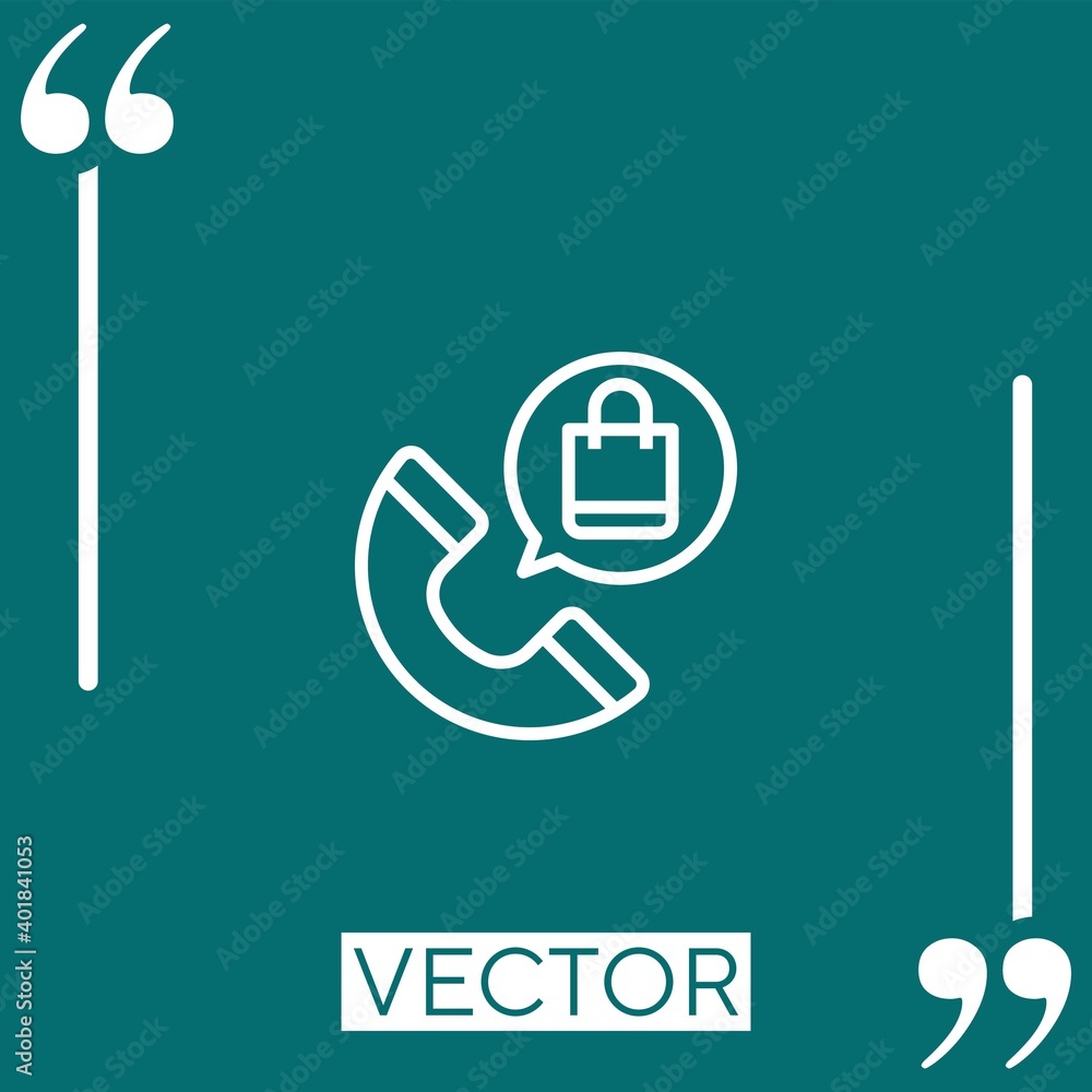 Poster telephone vector icon linear icon. editable stroked line