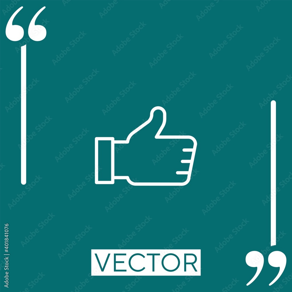 Poster thumbs up vector icon linear icon. editable stroked line