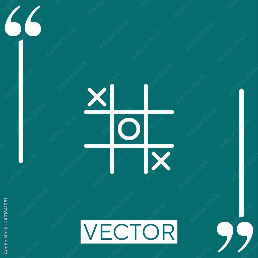Poster tic tac toe vector icon linear icon. editable stroked line