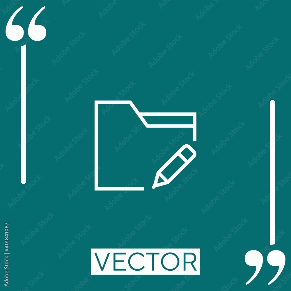 Poster folder vector icon linear icon. editable stroke line