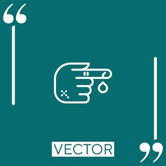 finger   vector icon Linear icon. Editable stroke line