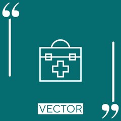 first aid kit vector icon Linear icon. Editable stroke line