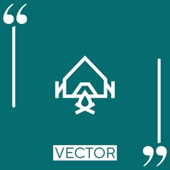 tent vector icon Linear icon. Editable stroked line