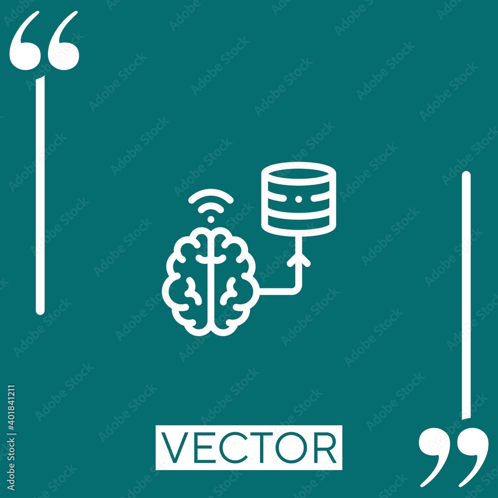 Poster brain server vector icon linear icon. editable stroked line