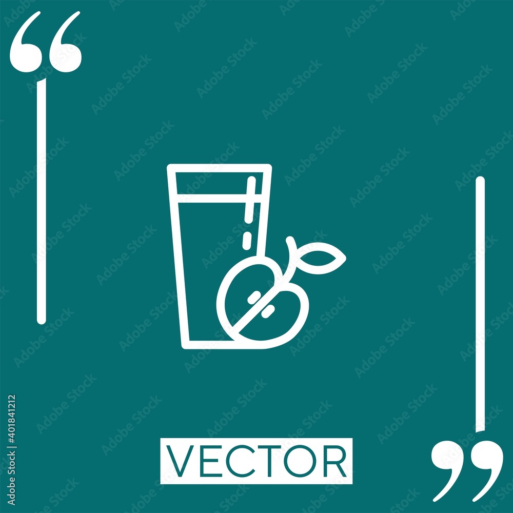Poster fresh juice vector icon linear icon. editable stroke line