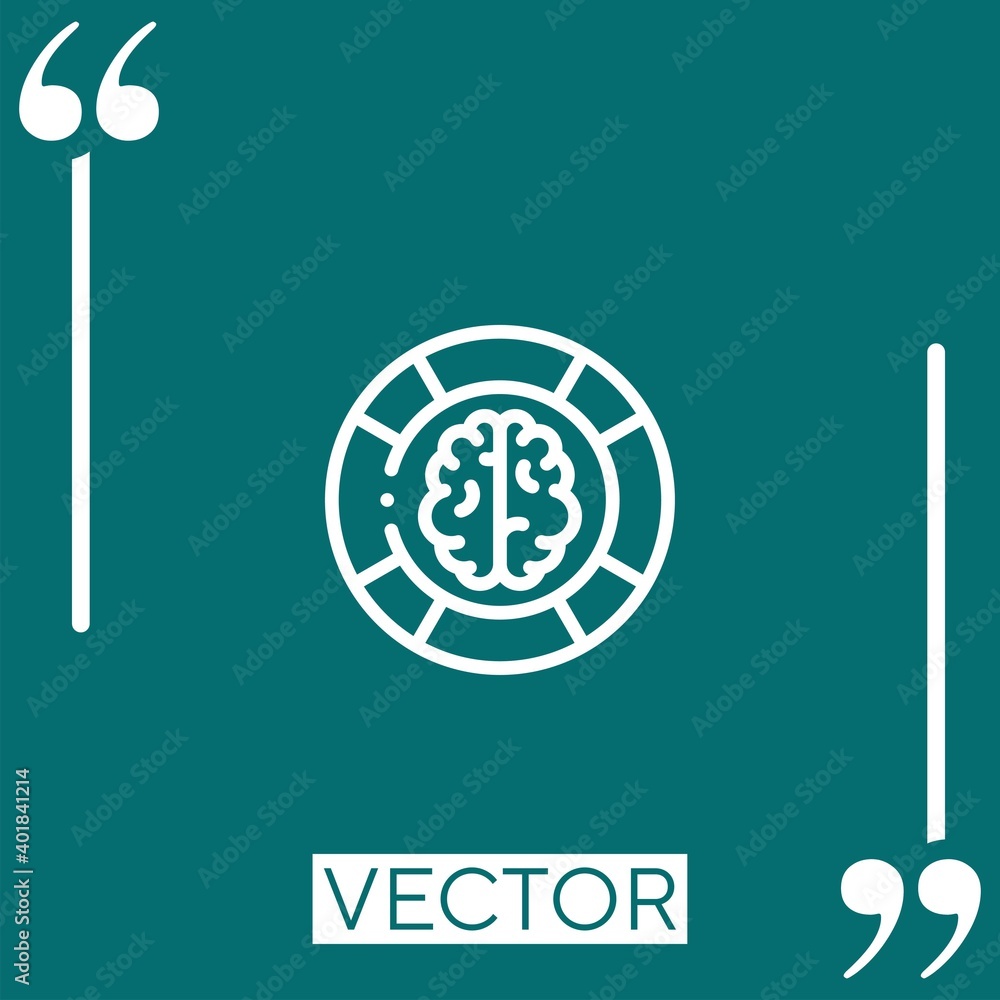 Poster brain vector icon linear icon. editable stroked line