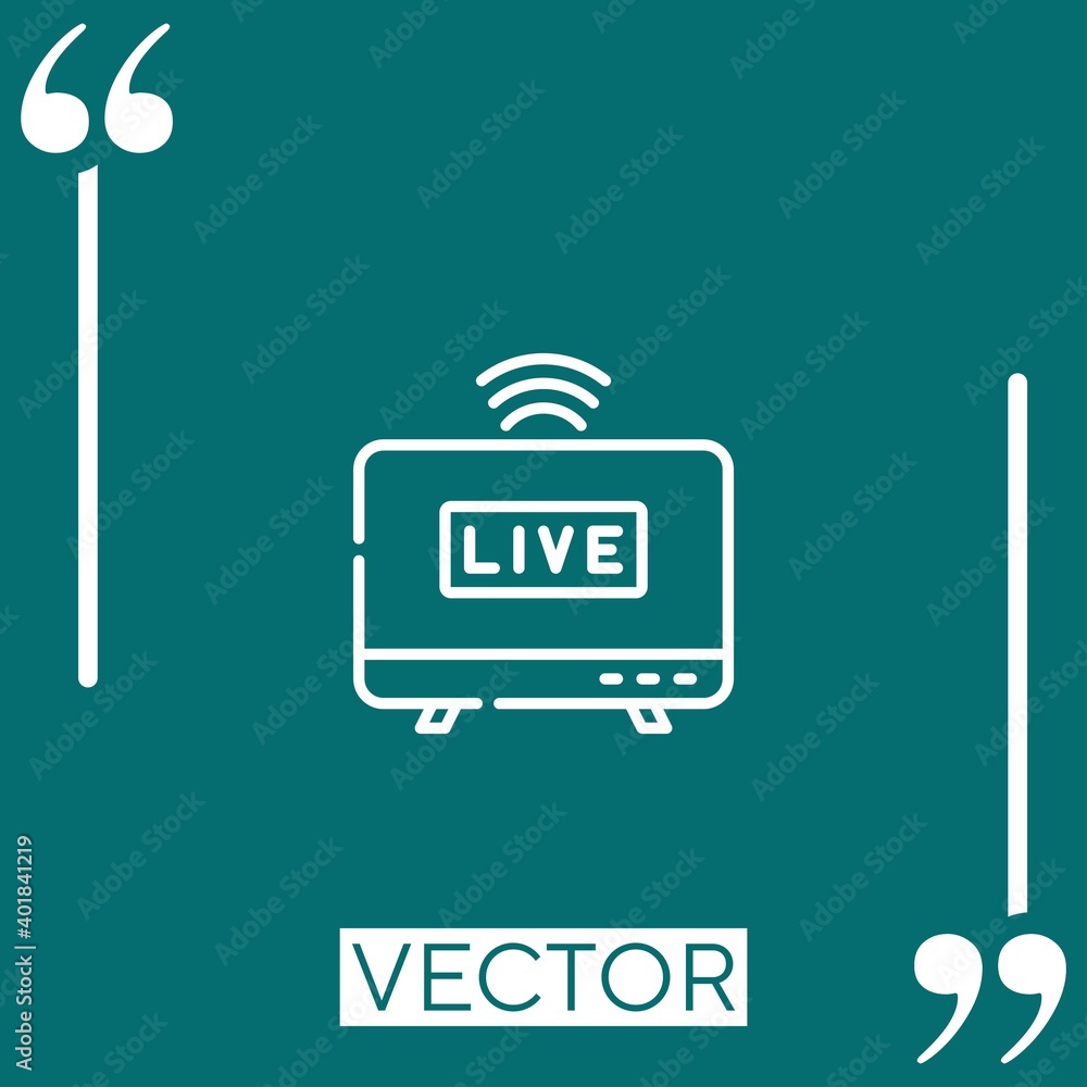 Poster broadcasting vector icon linear icon. editable stroked line