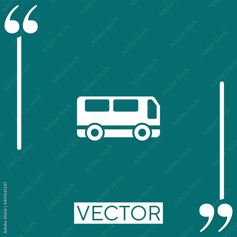 Poster bus vector icon linear icon. editable stroked line