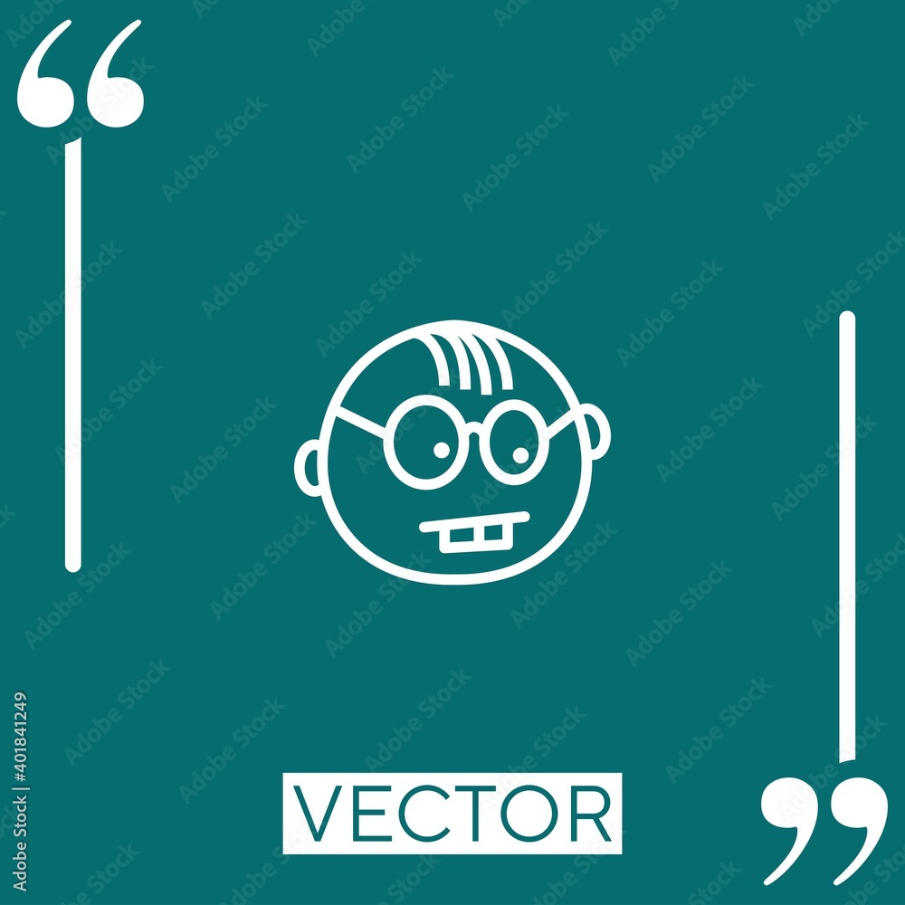 Poster geek vector icon linear icon. editable stroke line