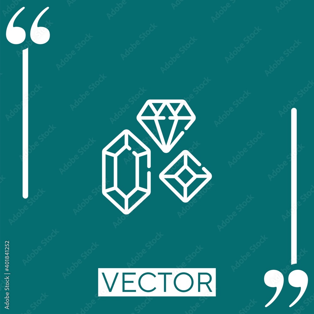 Poster gems vector icon linear icon. editable stroke line