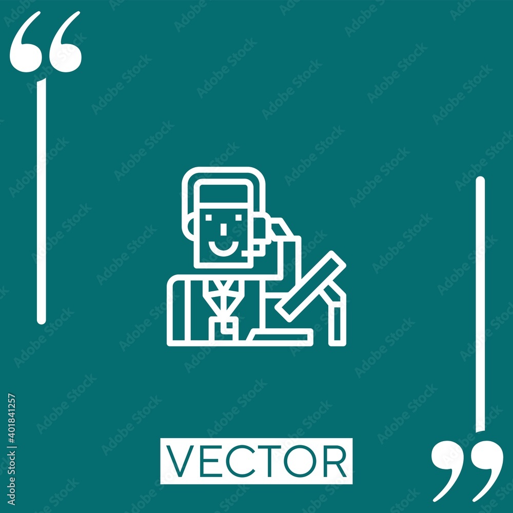 Aufkleber call center vector icon linear icon. editable stroked line