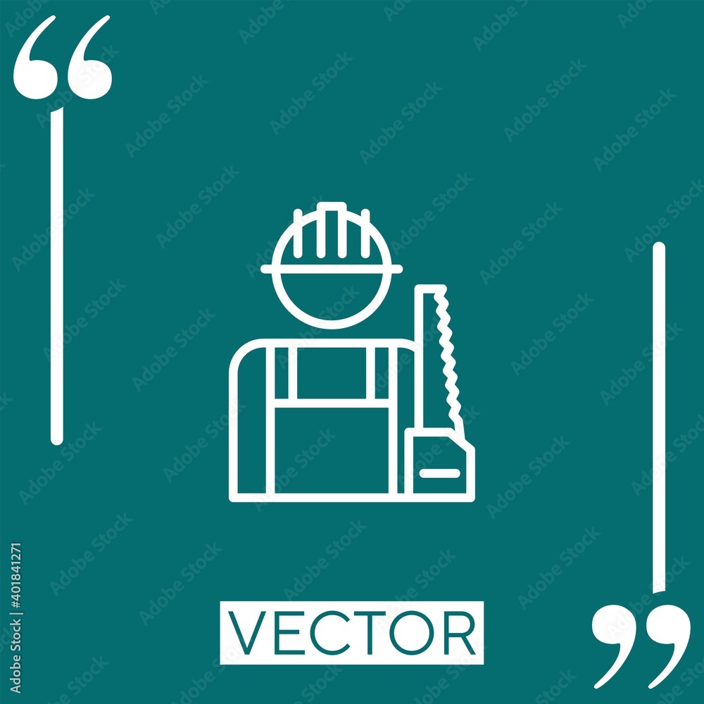 Poster carpenter vector icon linear icon. editable stroked line
