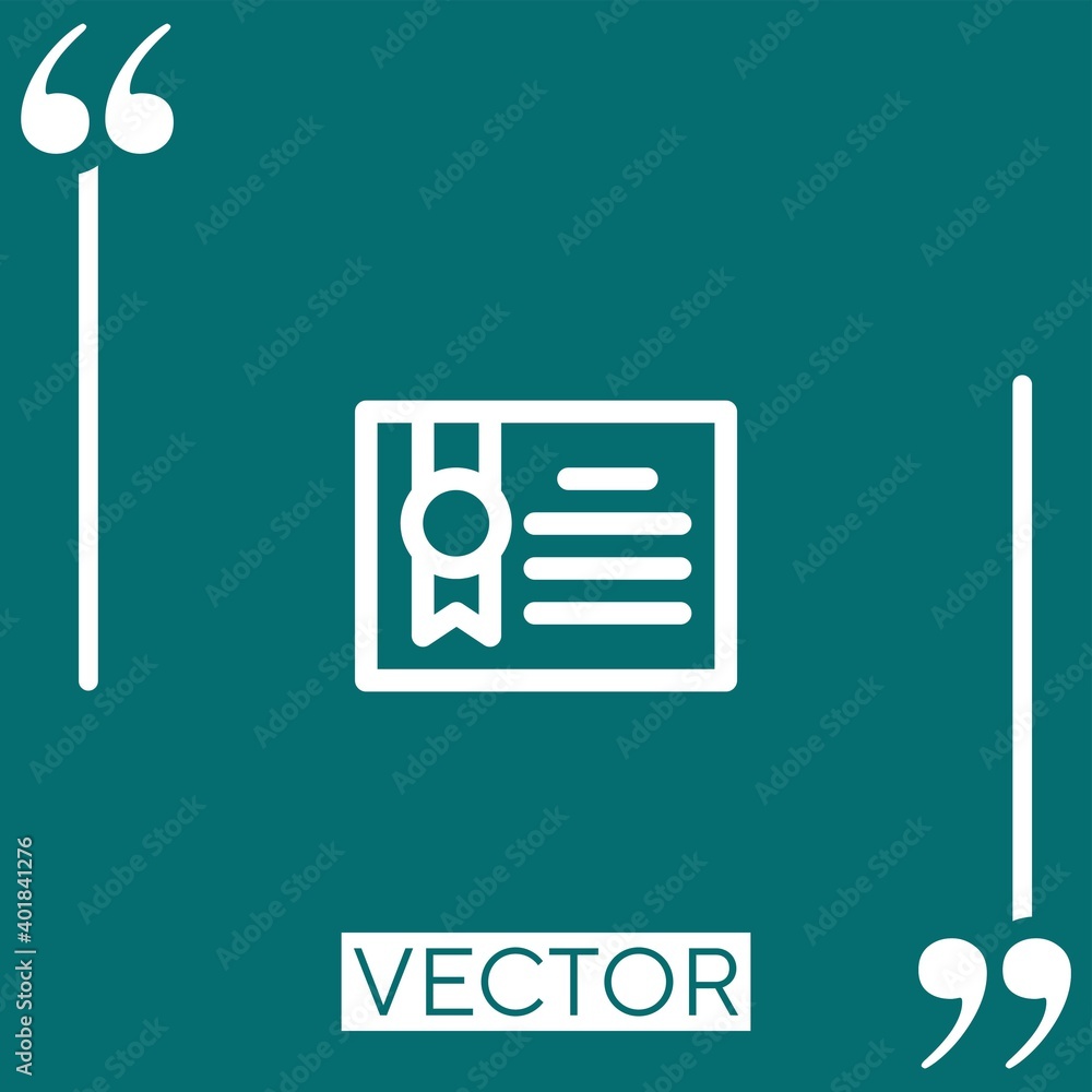 Poster certificate vector icon linear icon. editable stroked line