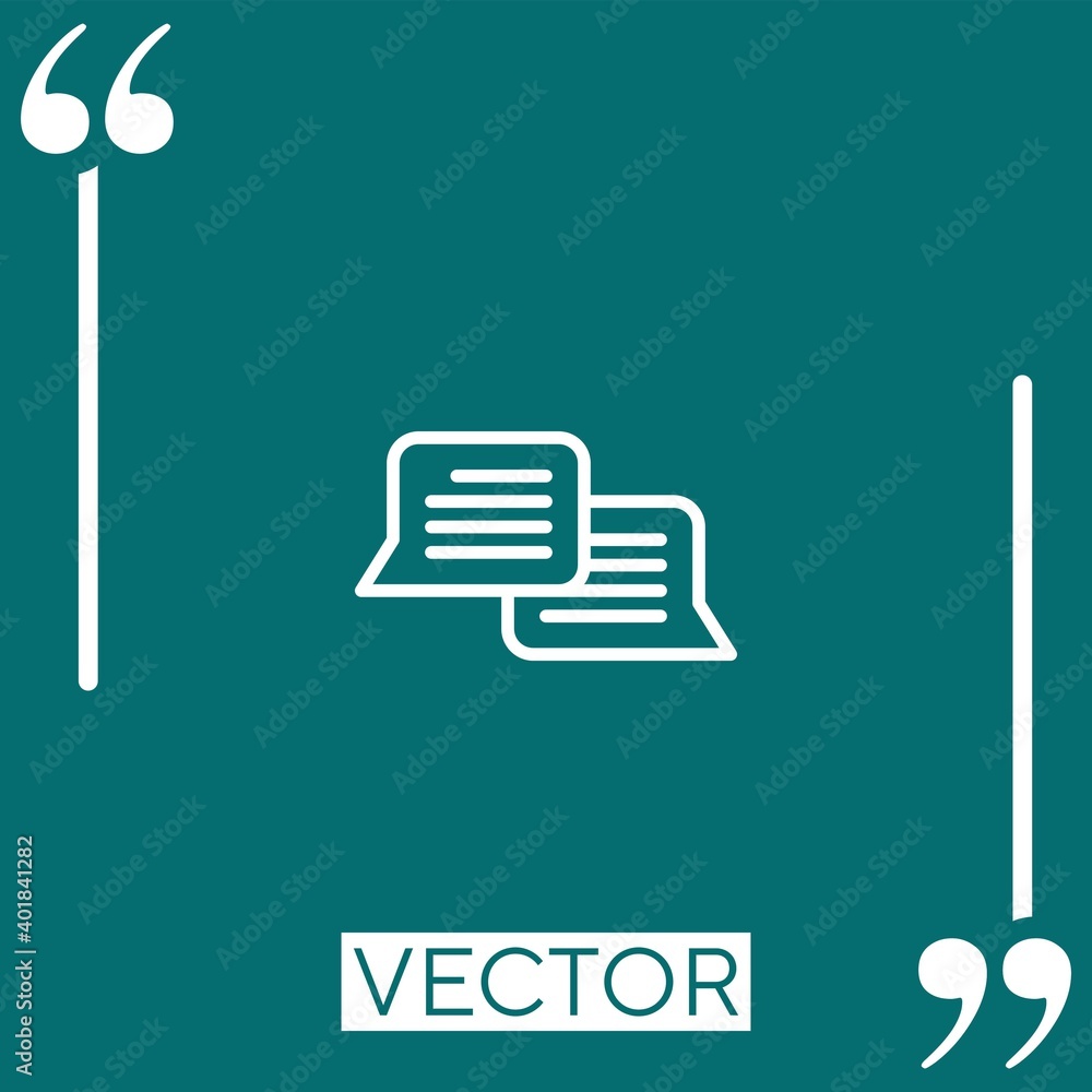 Poster chat vector icon linear icon. editable stroked line