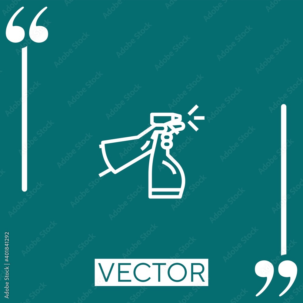 Poster cleaning spray vector icon linear icon. editable stroked line