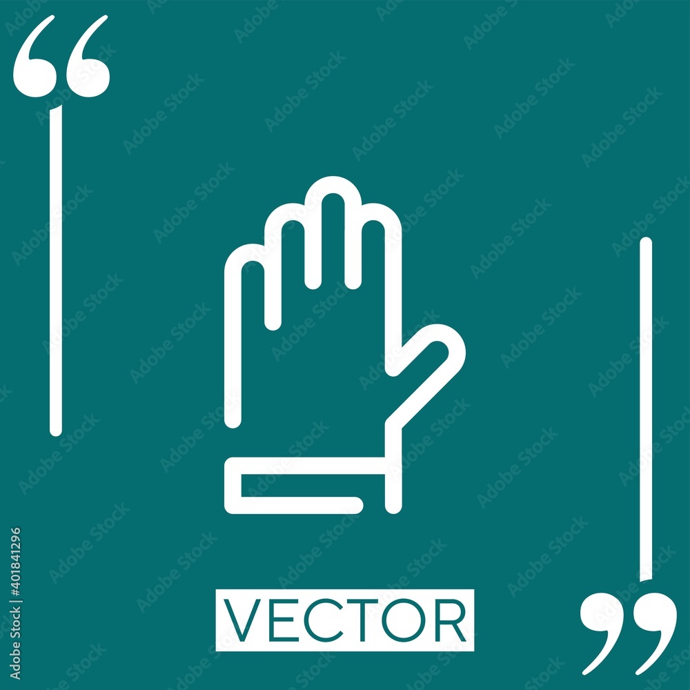 Poster glove vector icon linear icon. editable stroke line
