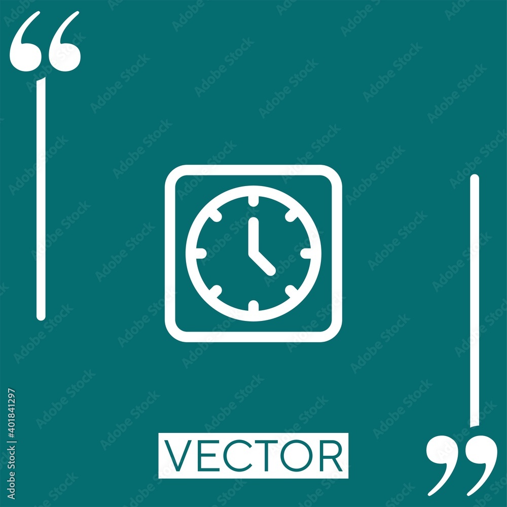 Poster clock vector icon linear icon. editable stroked line