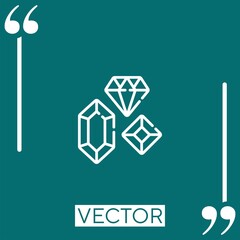 gems vector icon Linear icon. Editable stroke line